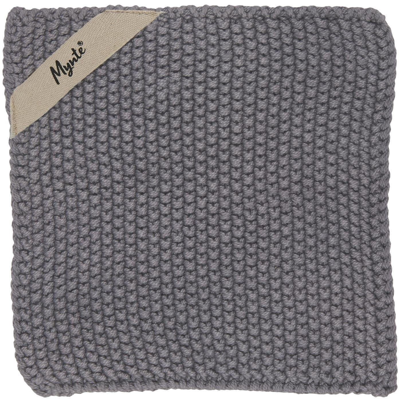 IB Laursen Topflappen Mynte Dunkelgrau 22cm Strick-Design
