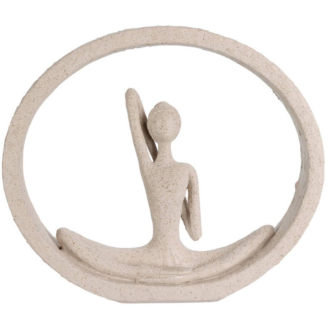Dekofigur Yoga-Figur, H. 19,5 cm, mattschwarz/mattsand