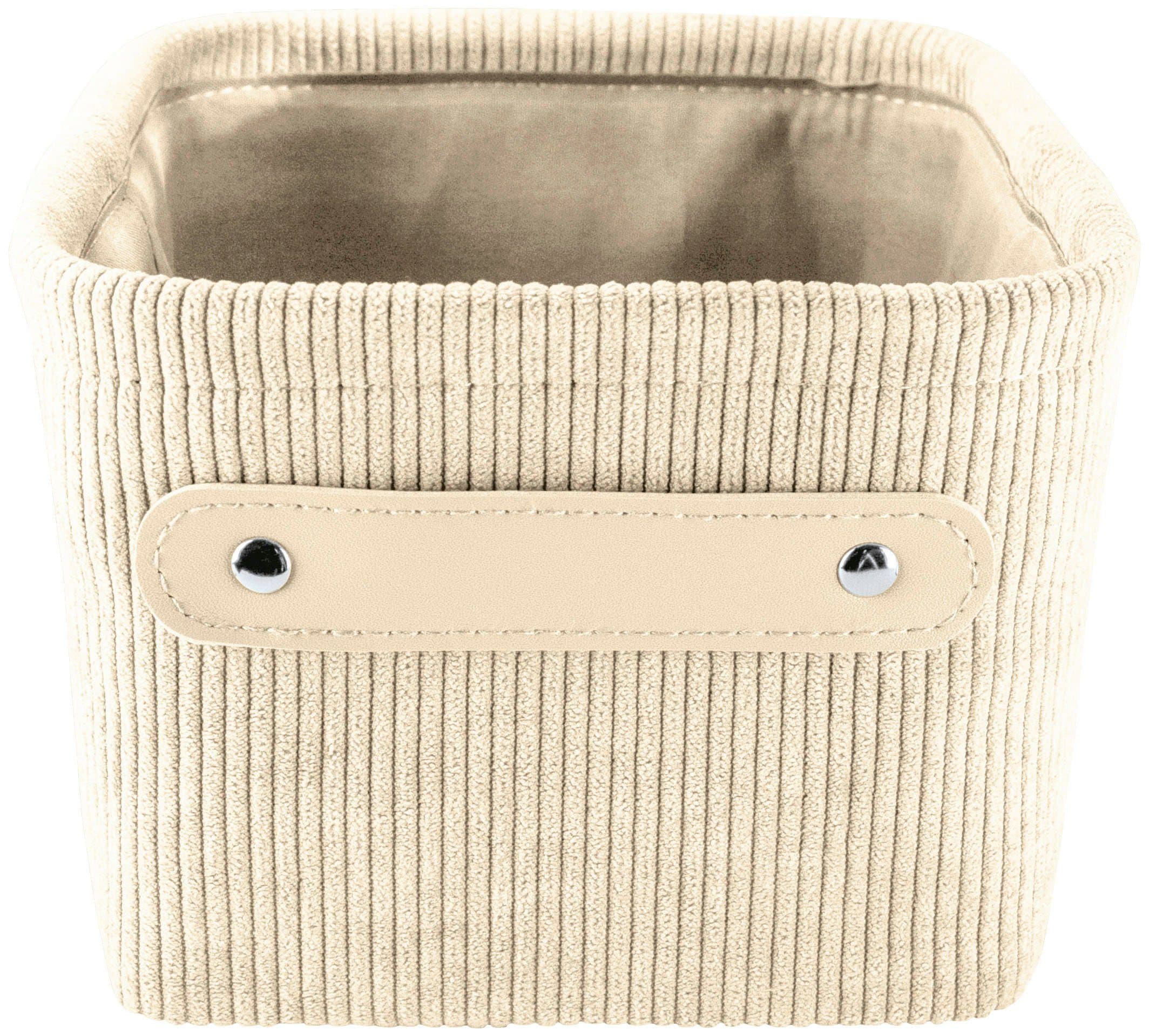 Kleine Wolke Aufbewahrungskorb Bedford Beige Modern Cord-Optik - Bild 2