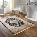 TaraCarpet Teppich Palazzo Royal Täbriz, rechteckig, Höhe: 6 mm, Täbriz Seiden Optik Blau Wohnzimmer Schlafzimmer Esszimmer Bild 2