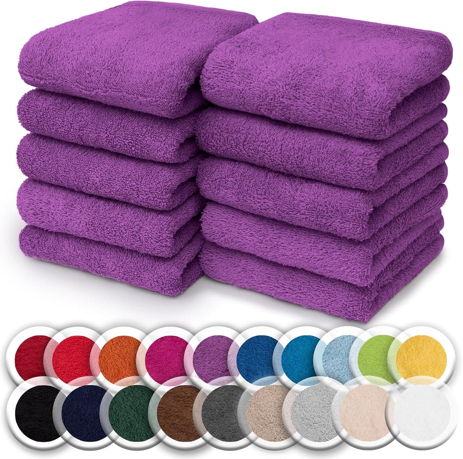 NatureMark Seiftuch 10er-Set Lila 100% Baumwolle Frottier Waschlappen - Bild 2