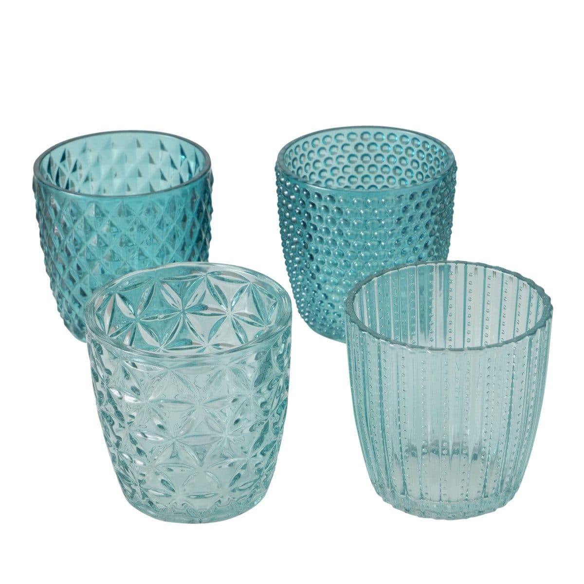 BOLTZE GRUPPE Teelichthalter Marilu Glas lackiert türkis 4-teilig
