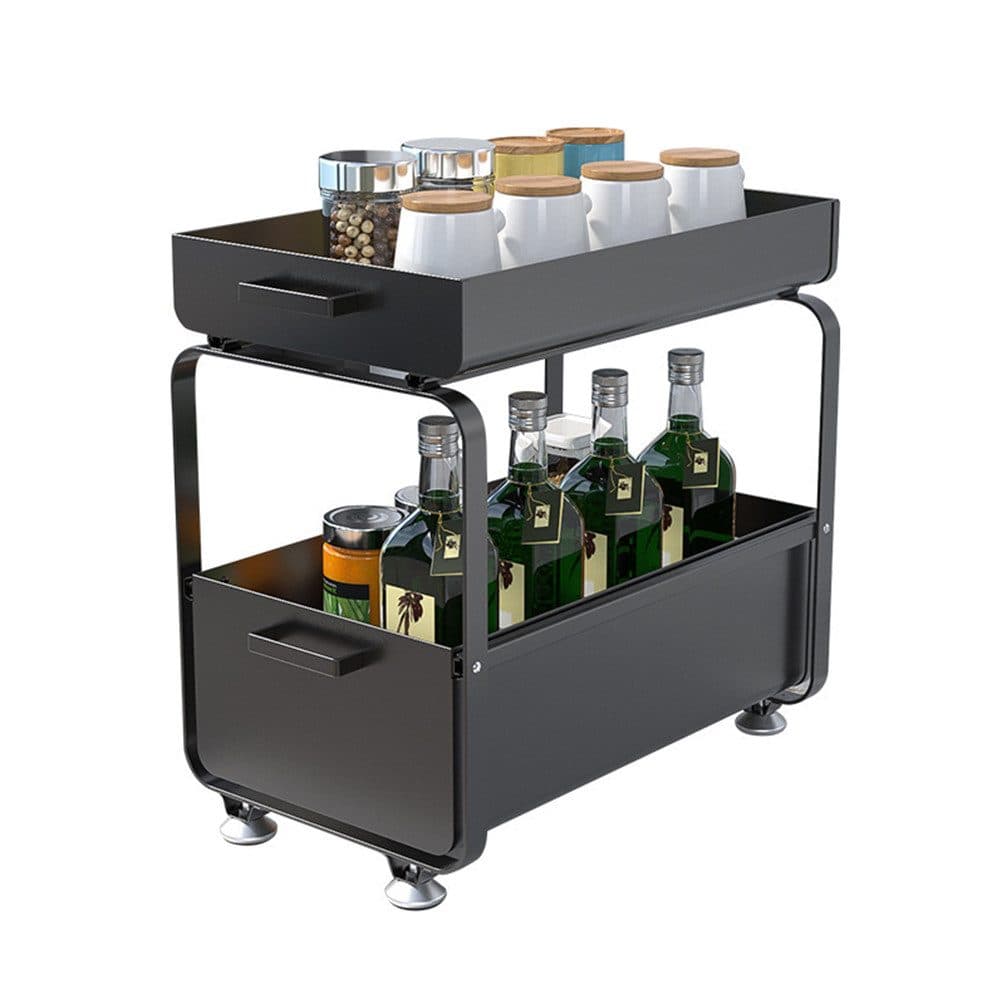 JEOBEST Küchenregal mit 2 Korb-Auszügen, Spülschrank Organizer - Bild 2