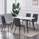 MCC direct Esszimmerstuhl Henri Kunstledervelour Grau Metallbeine Bild 2