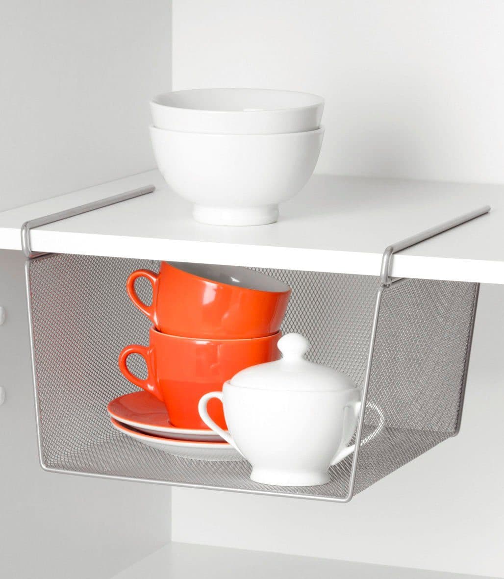 Zeller Present Einhängekorb Mesh Silber Metall Aufbewahrung