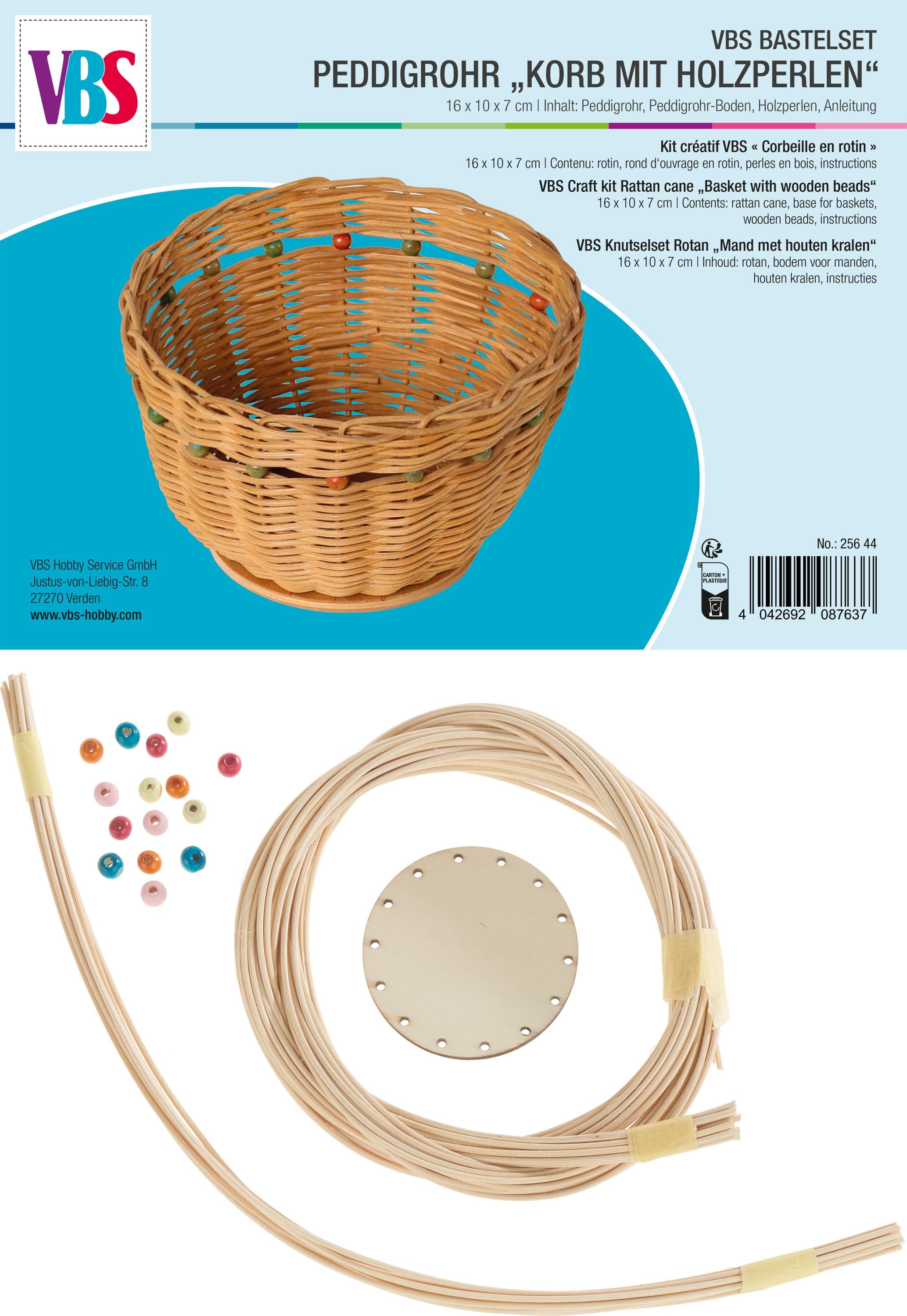 VBS Kreativset Korb mit Holzperlen