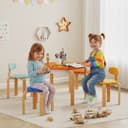 AIYAPLAY Kindersitzgruppe für Kinder von 3 bis 8 Jahren, 5-teiliges Set mit Tisch, Stühlen und Hockern, Blumenform, Mehrfarbig Bild 2