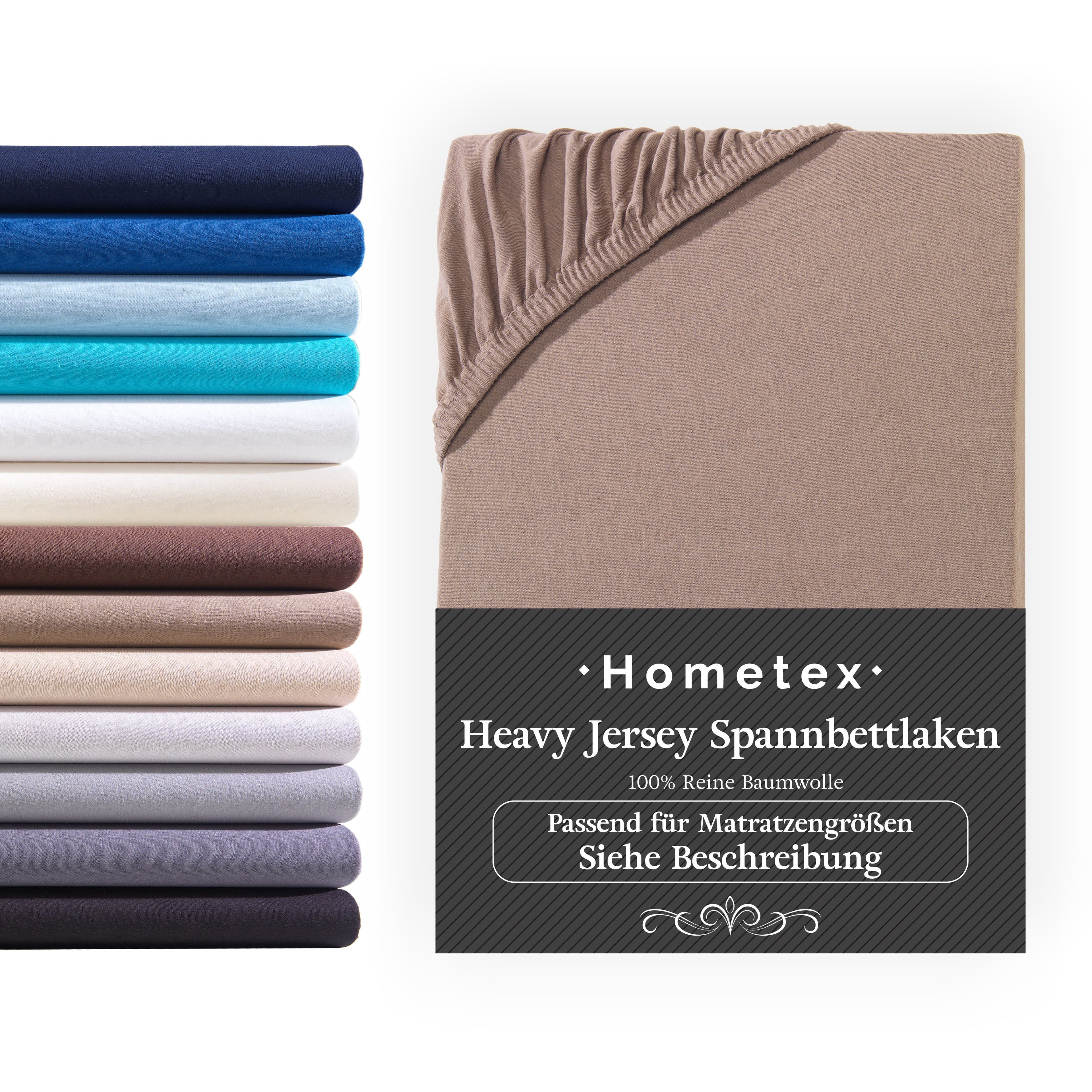 Hometex Premium Textiles Spannbettlaken Jersey Baumwolle 160 g/m² - Bild 2