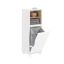 SoBuy Badezimmerschrank mit Wäschesack Weiß Funktional Bild 2