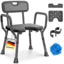KESSER Badhocker Duschhocker mit Lehne höhenverstellbar anthrazit Bild 2