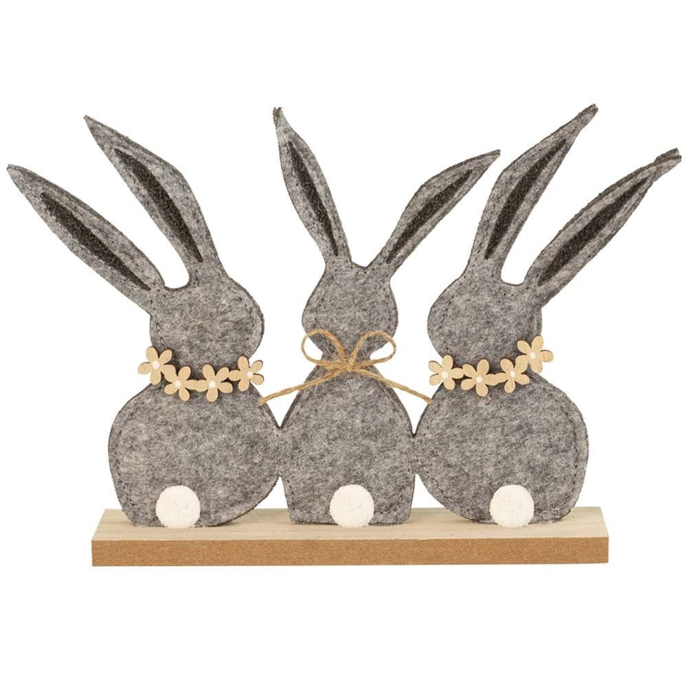 Mel-O-Design Osterhase 3er Hasenbande auf Holzsockel
