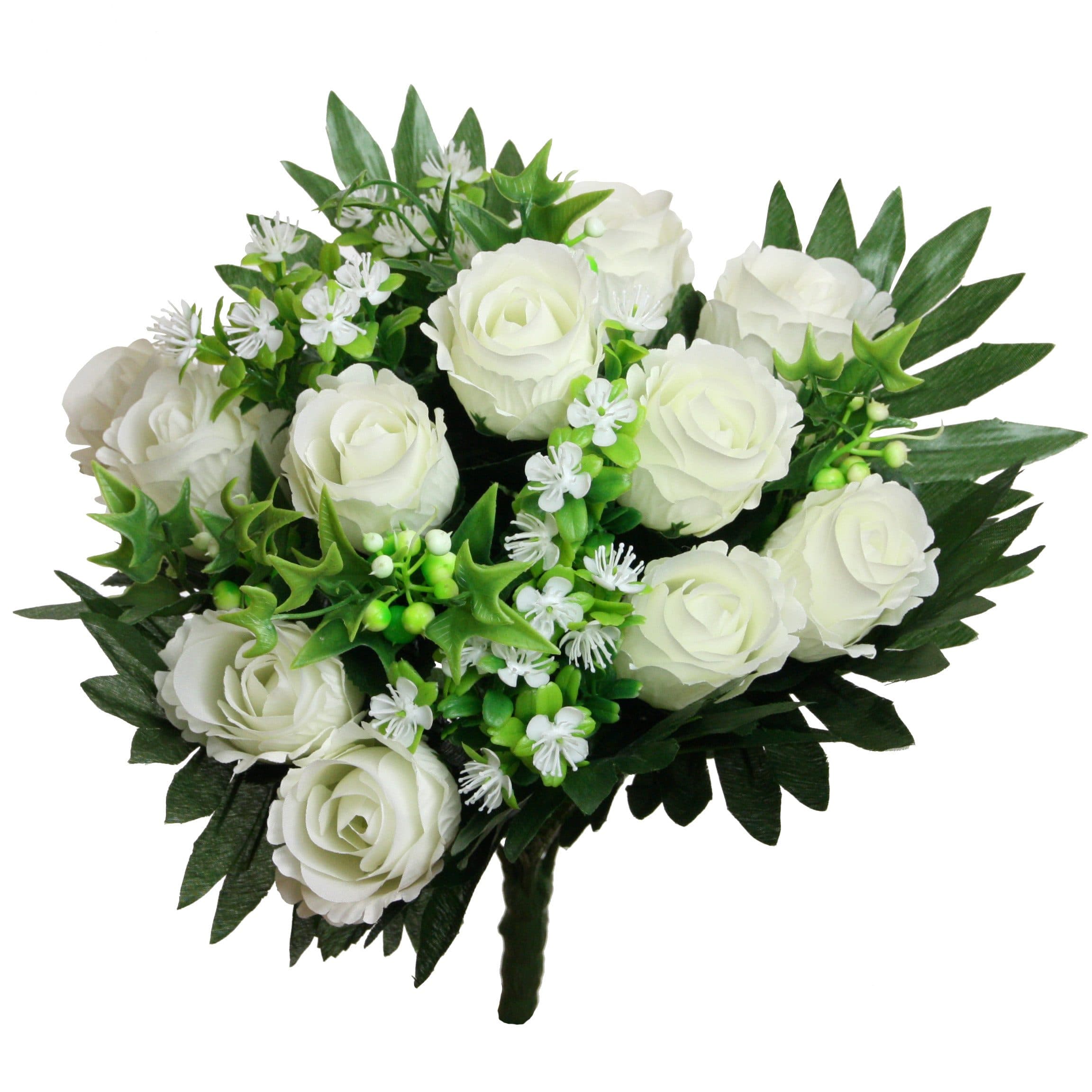Kunstblumenstrauß Rosen Creme-Weiß 39cm Floratexx