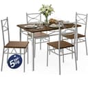 Casaria Essgruppe Paul 5-tlg. Esstisch mit 4 Stühlen Modern Robust Bild 2