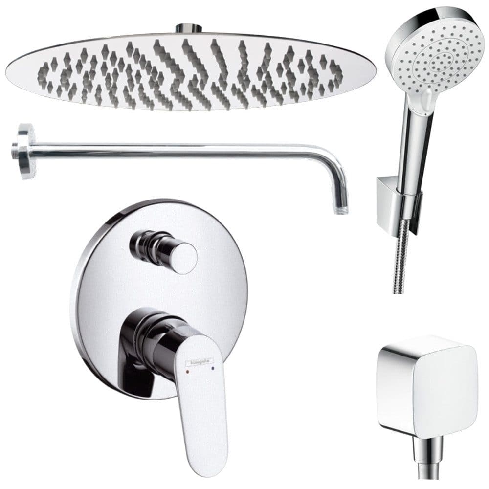 Hansgrohe und Jowi Focus Unterputz Duschsystem Edelstahl Kopfbrause 300mm