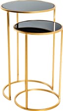 HAKU Satztisch Set Gold/Schwarz Stahl Glas Bild 2
