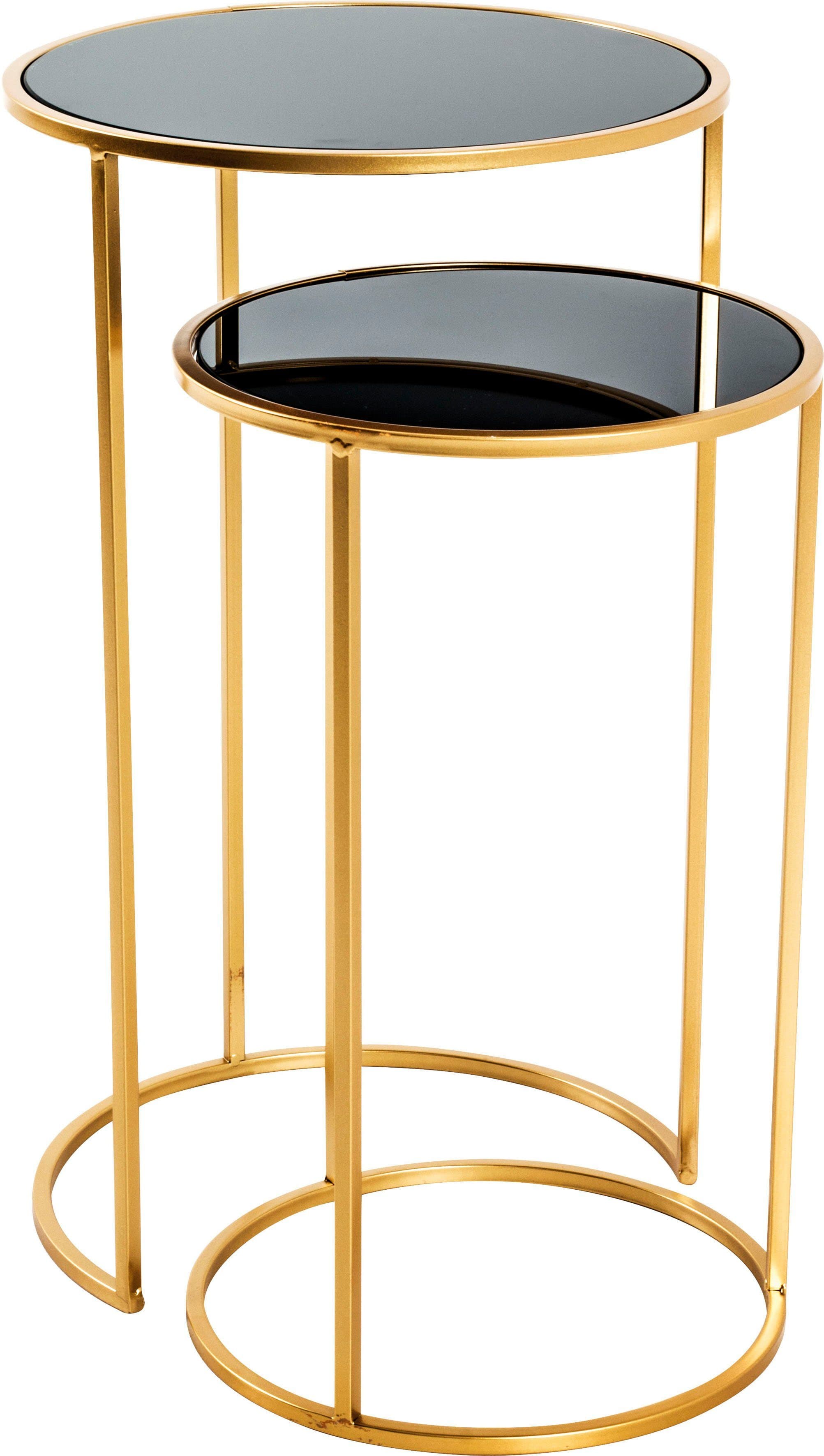 HAKU Satztisch Set Gold/Schwarz Stahl Glas - Bild 2