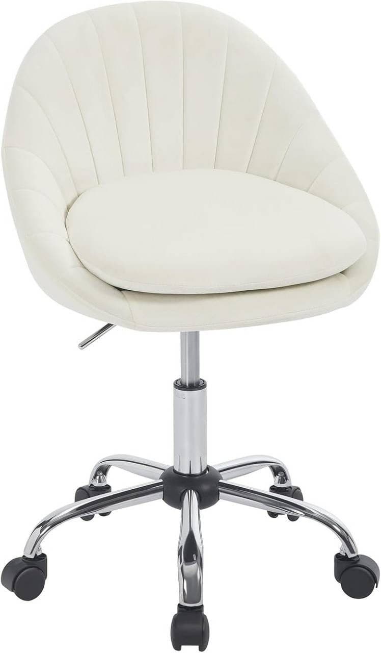 Woltu Bürostuhl Beige Ergonomisch Höhenverstellbar Samt - Bild 2