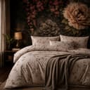 ZIRVEHOME Bettwäsche 3-teilig Beige Schwarz Weiß Blumenmuster Renforce Bild 2