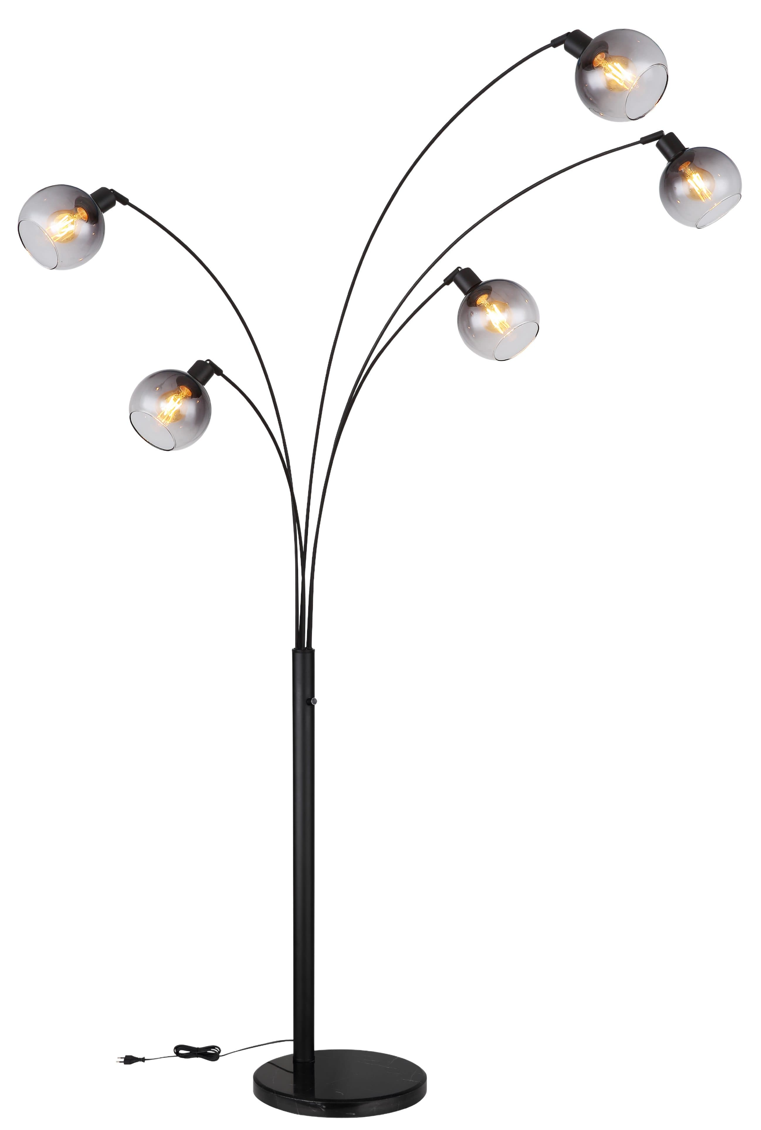 GLOBO LIGHTING Stehlampe SEYMOUR Schwarz Glas Marmor - Bild 2