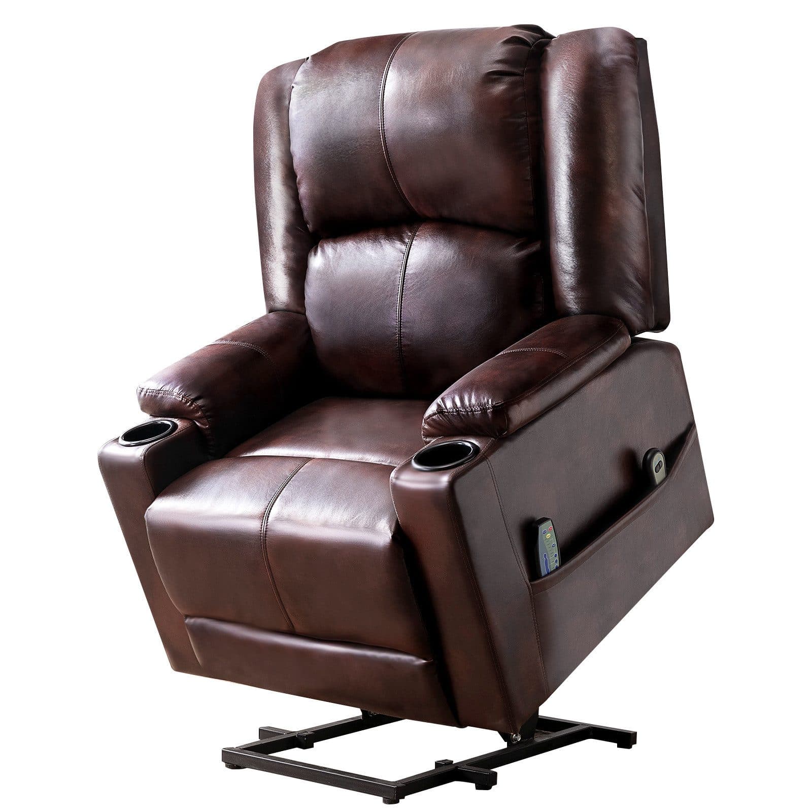 COMHOMA Massagesessel mit Aufstehhilfe und Massagefunktion Braun - Bild 2