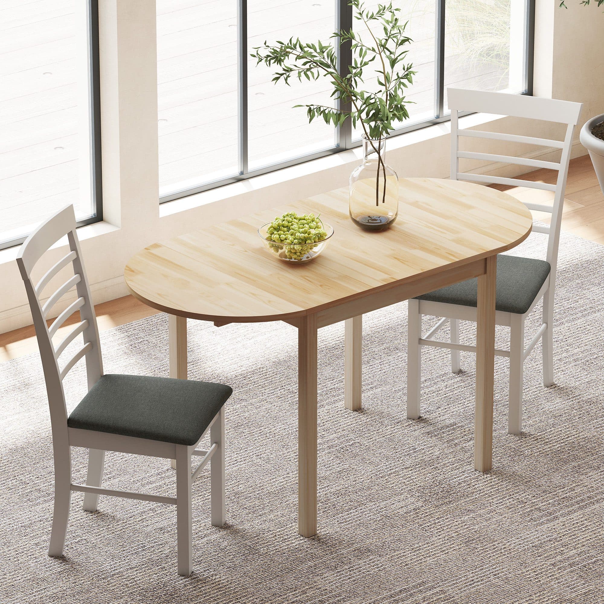 HOMCOM Klapptisch Kiefernholz Drop-Leaf Design für 6 Personen - Bild 2