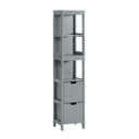 SoBuy Hochschrank FRG126 Grau/Weiß Badkommode mit Schubladen Bild 2