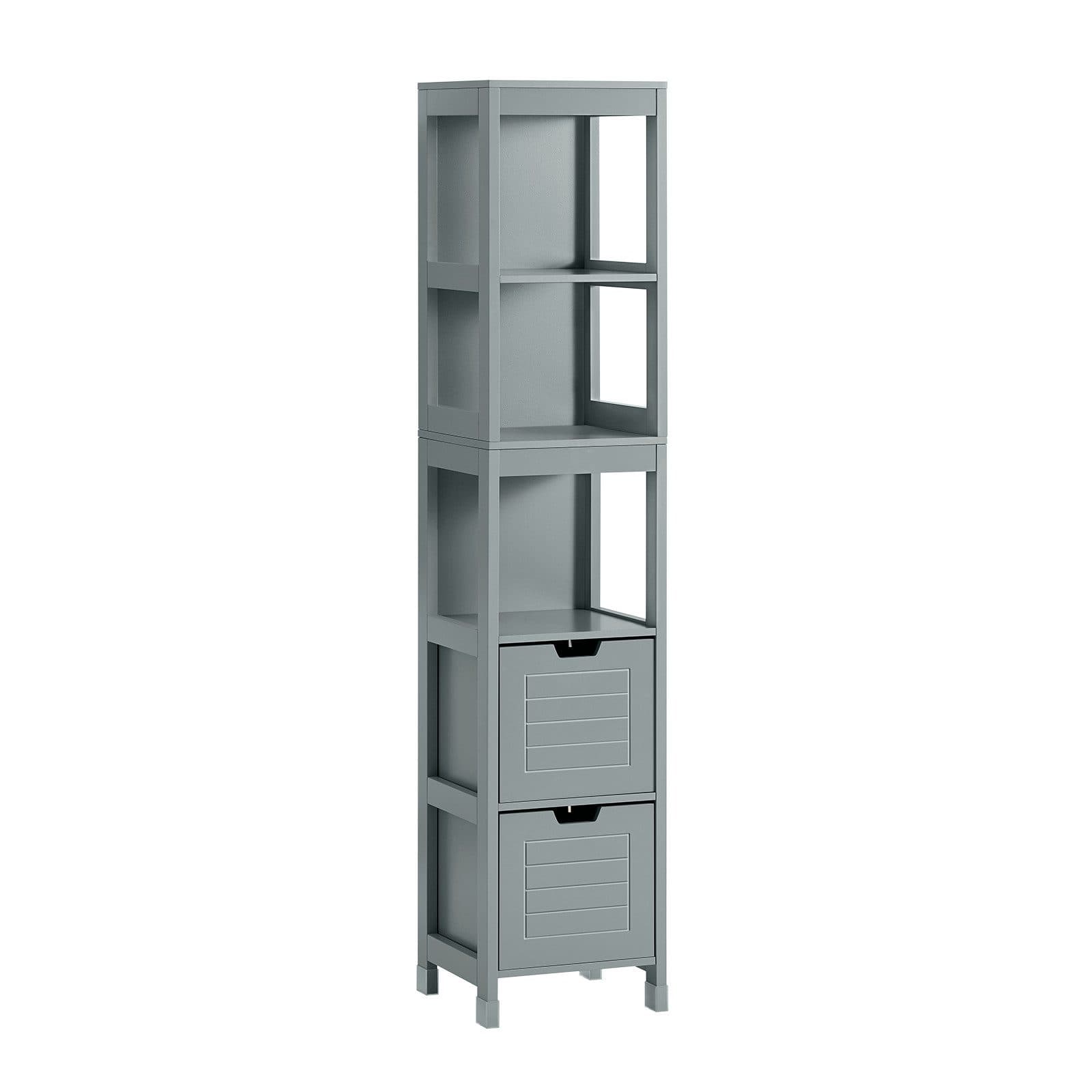 SoBuy Hochschrank FRG126 Grau/Weiß Badkommode mit Schubladen - Bild 2
