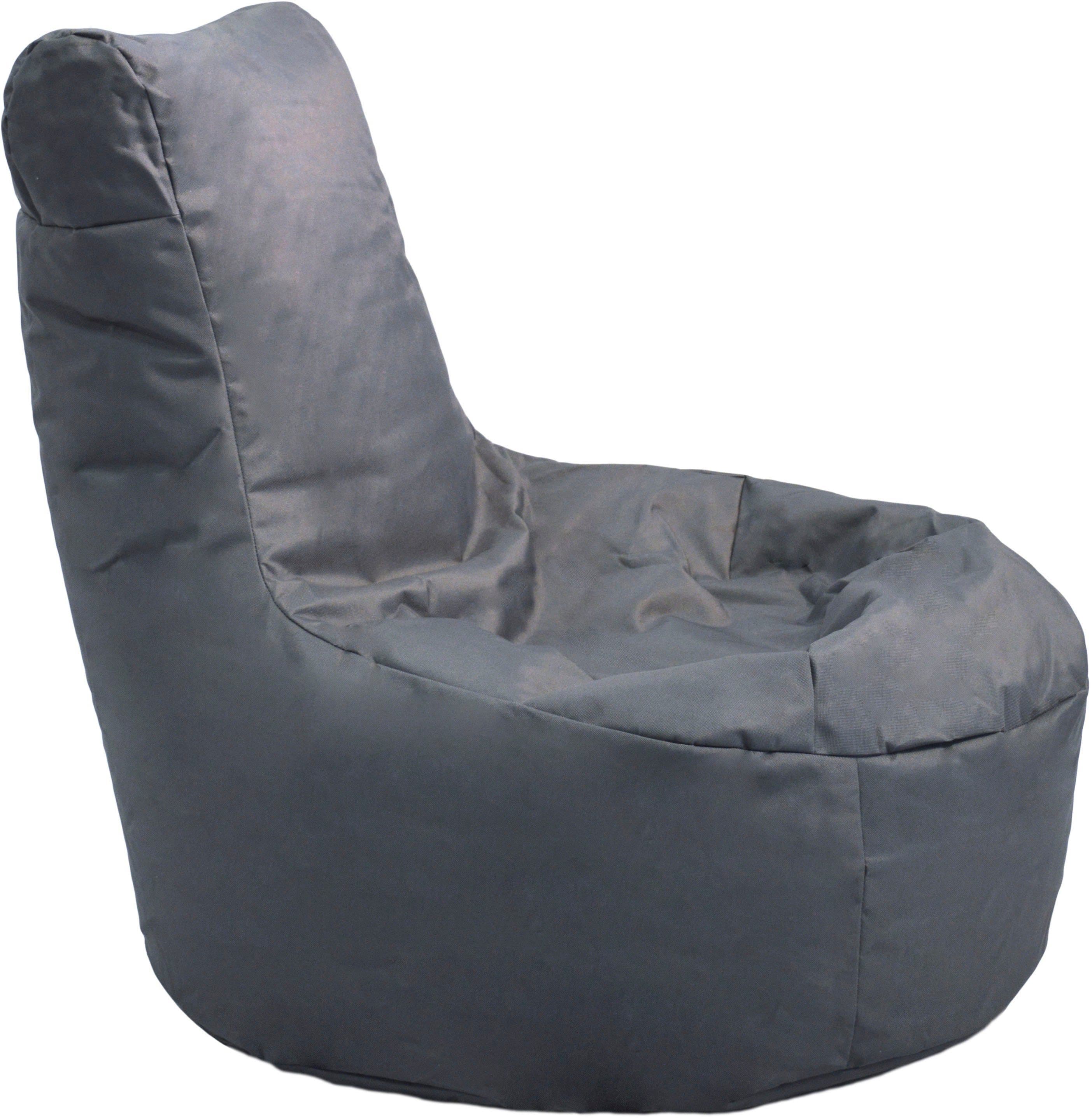 KINZLER Sitzsack Chilly Anthrazit Polyester mit Rückenlehne - Bild 2