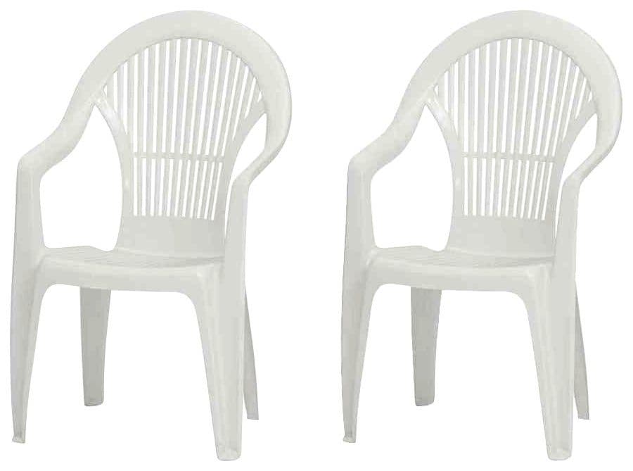 Progarden Gartensessel Vega 2er Set Weiß Kunststoff - Bild 2