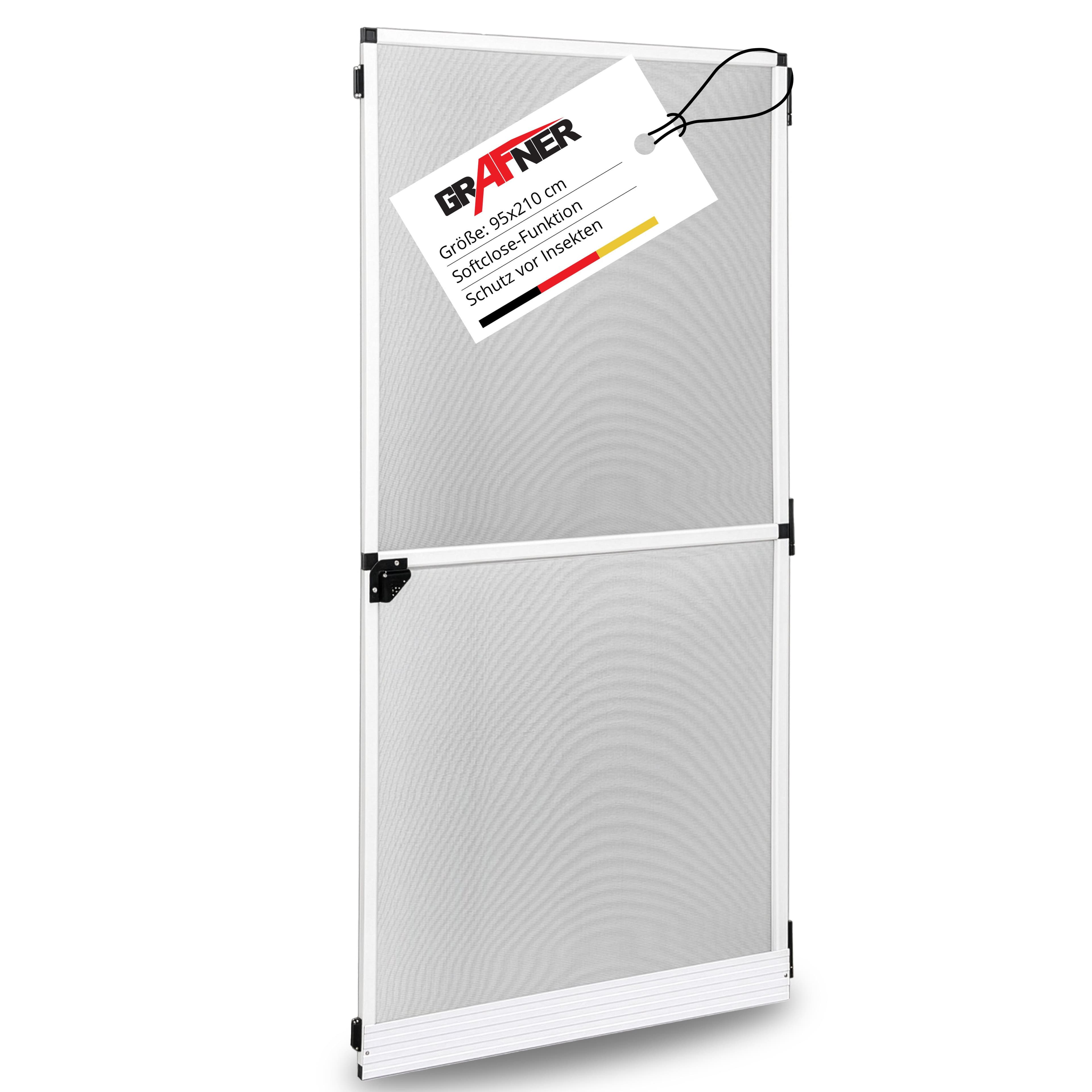 Grafner Insektenschutz-Tür mit Softclose & Magnet 95x210cm Weiß - Bild 2