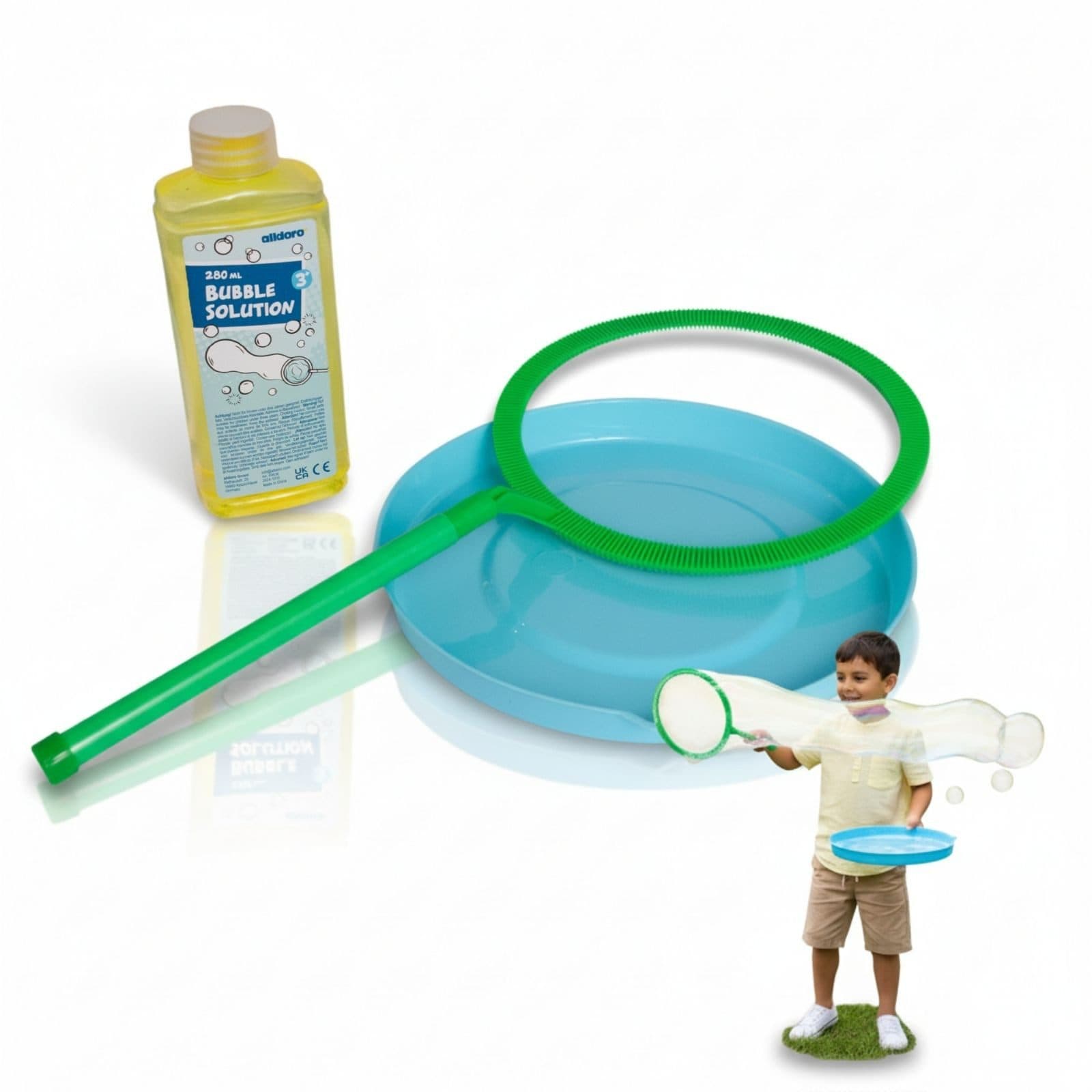 alldoro Seifenblasenstab XXL Bubbles Grün Set mit Flüssigkeit - Bild 2
