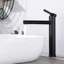 HOMELIVE Badarmatur 360° drehbarer hoher Mischbatterie Waschtischarmatur schwarz Bild 2