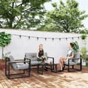 Outsunny Sitzgruppe 4-tlg. Hellgrau mit Sofa, Sessel & Tisch Bild 2