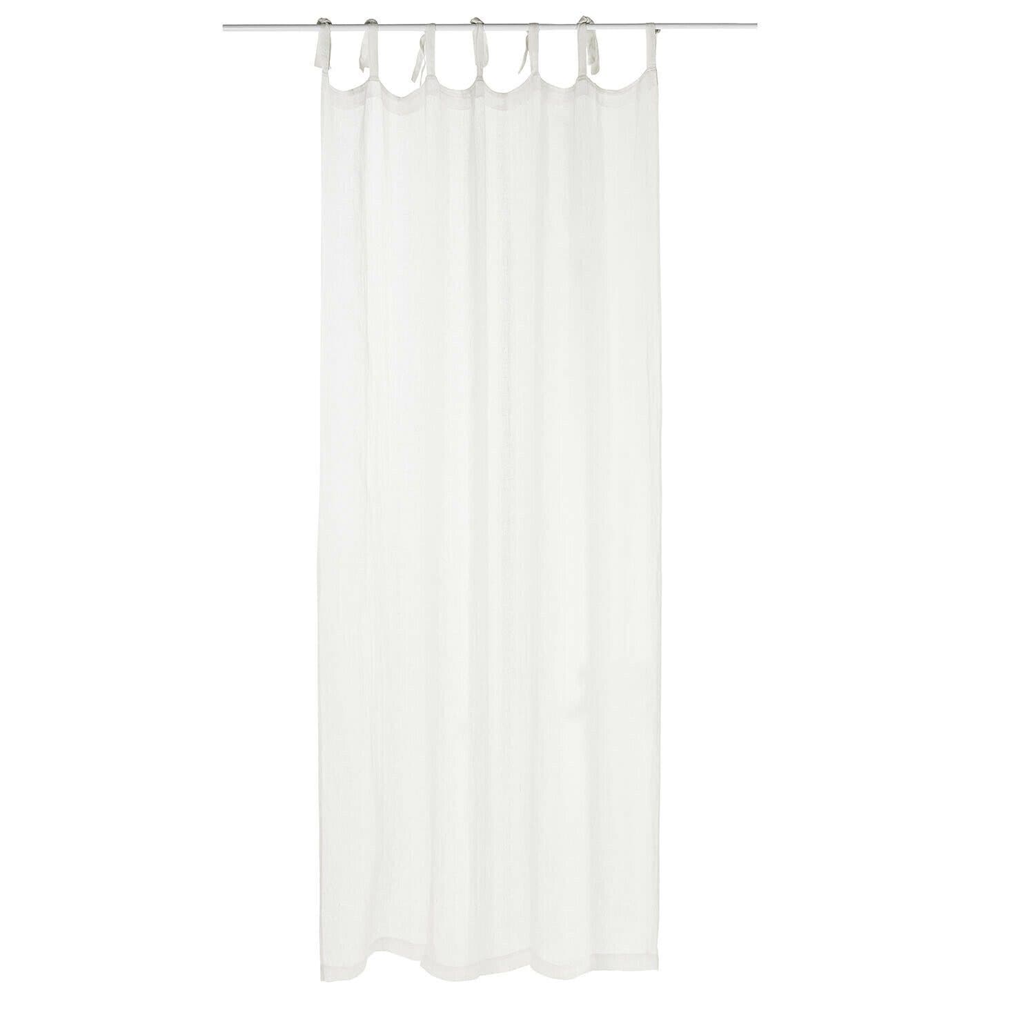 Mirabeau Vorhang Gardine Bisbee Creme 100% Leinen Bindebändchen Modern - Bild 2