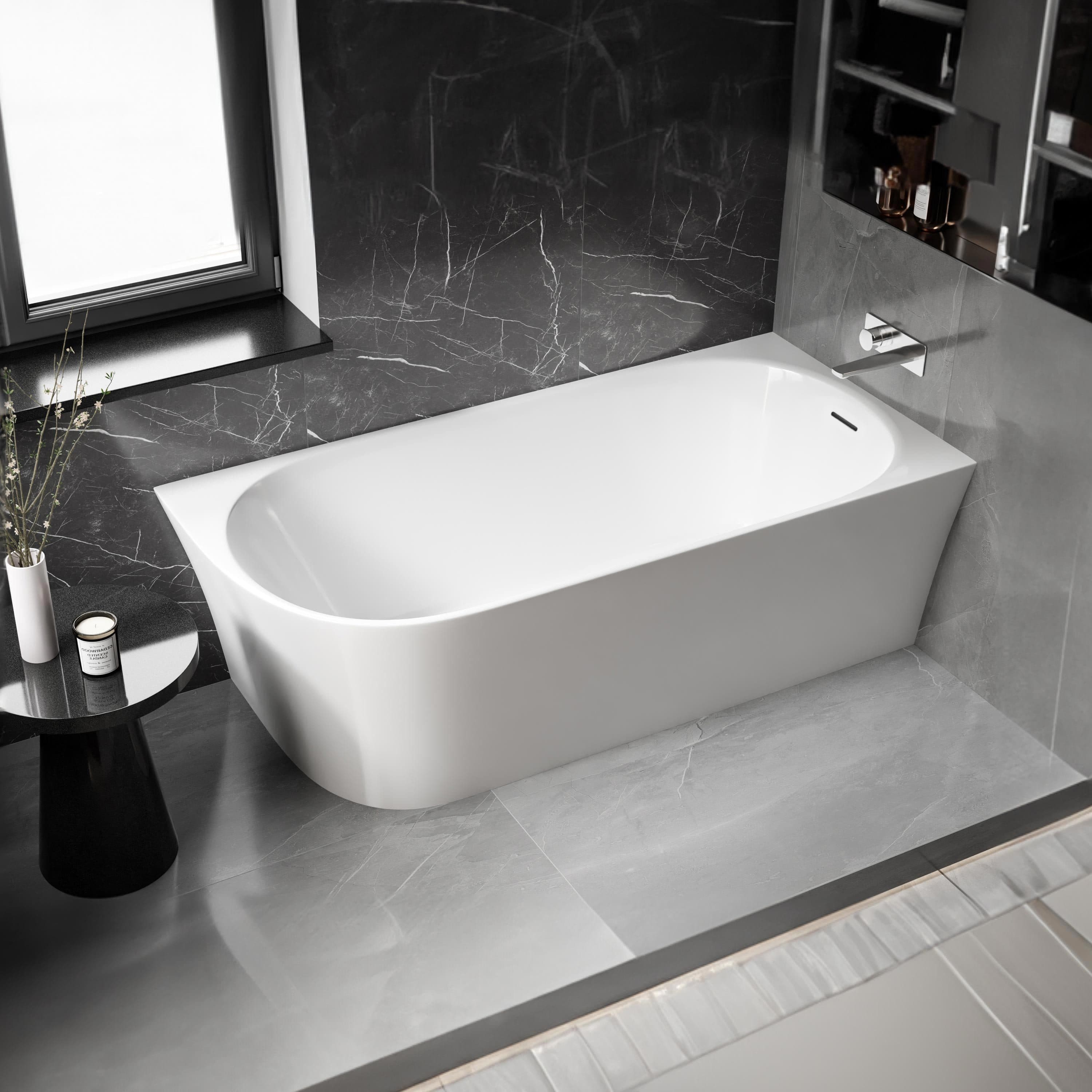 Bernstein Badewanne NORA CORNER Weiß glänzend Eckbadewanne rechts - Bild 2