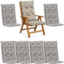 BURI Hochlehnerauflage 6er Set Grau Mosaik Design Bild 2