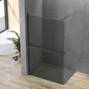 AQUALAVOS Walk-In Duschwand 80-120cm Schwarz/Grau ESG Glas Bild 2