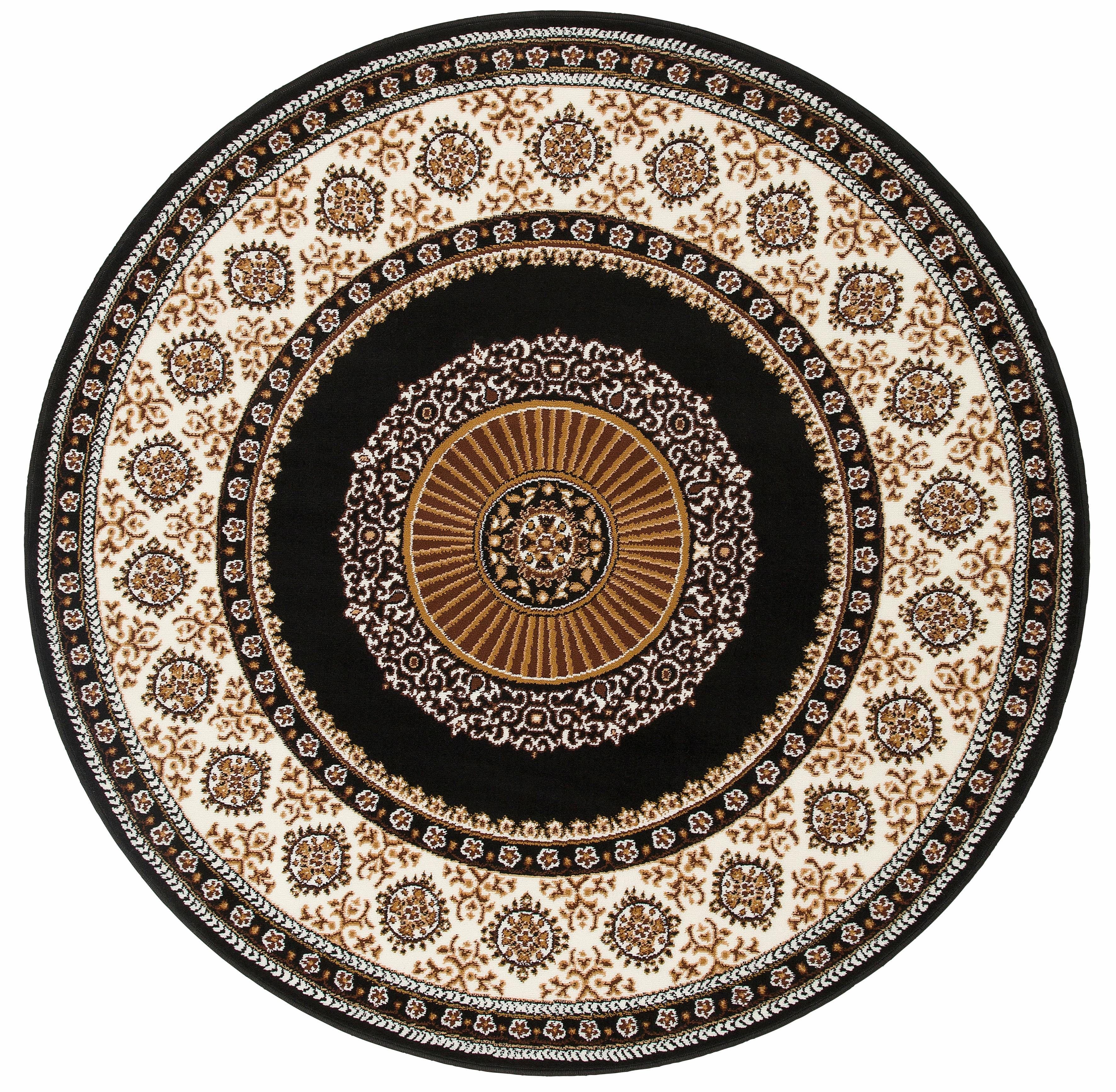 Teppich OTTO HOME Shari Schwarz Rund 140cm Orient-Design Kurzflor - Bild 2