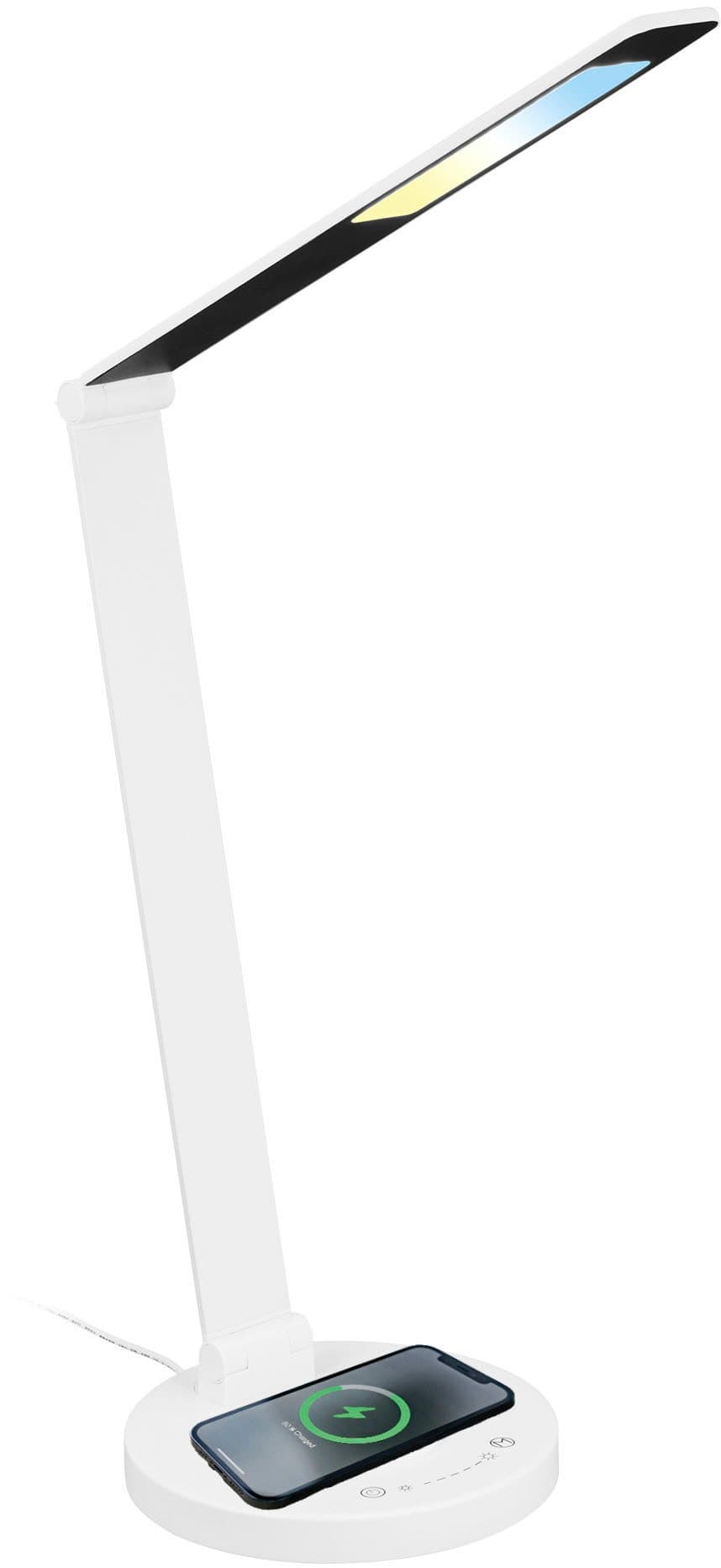 BRILONER LEUCHTEN Schreibtischlampe CUMA Weiß LED Touch Dimmer USB