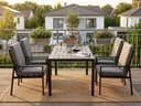 MeXo Gartenlounge-Set 5-tlg. Schwarz Aluminium mit Esstisch Bild 2