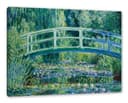 Pixxprint Leinwandbild Claude Monet Seerosen und japanische Brücke Bunt Bild 2