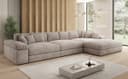 Luxusbetten24 Sofa Designer Sofa Bernardo L Maxi Cord Beige Bild 2