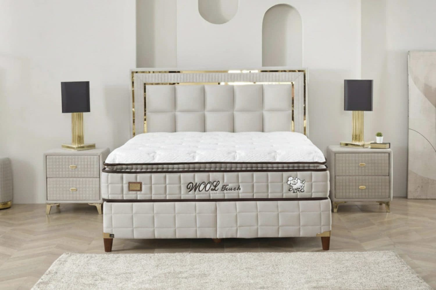 Pointhome Boxspringbett BSS Bedding, Wool Touch, Bett-Set ohne oder mit Nachttischen, 7 Zonen Allergenfrei & Atmungsaktiv, Orthopädische Matratze mit Topper - Bild 2