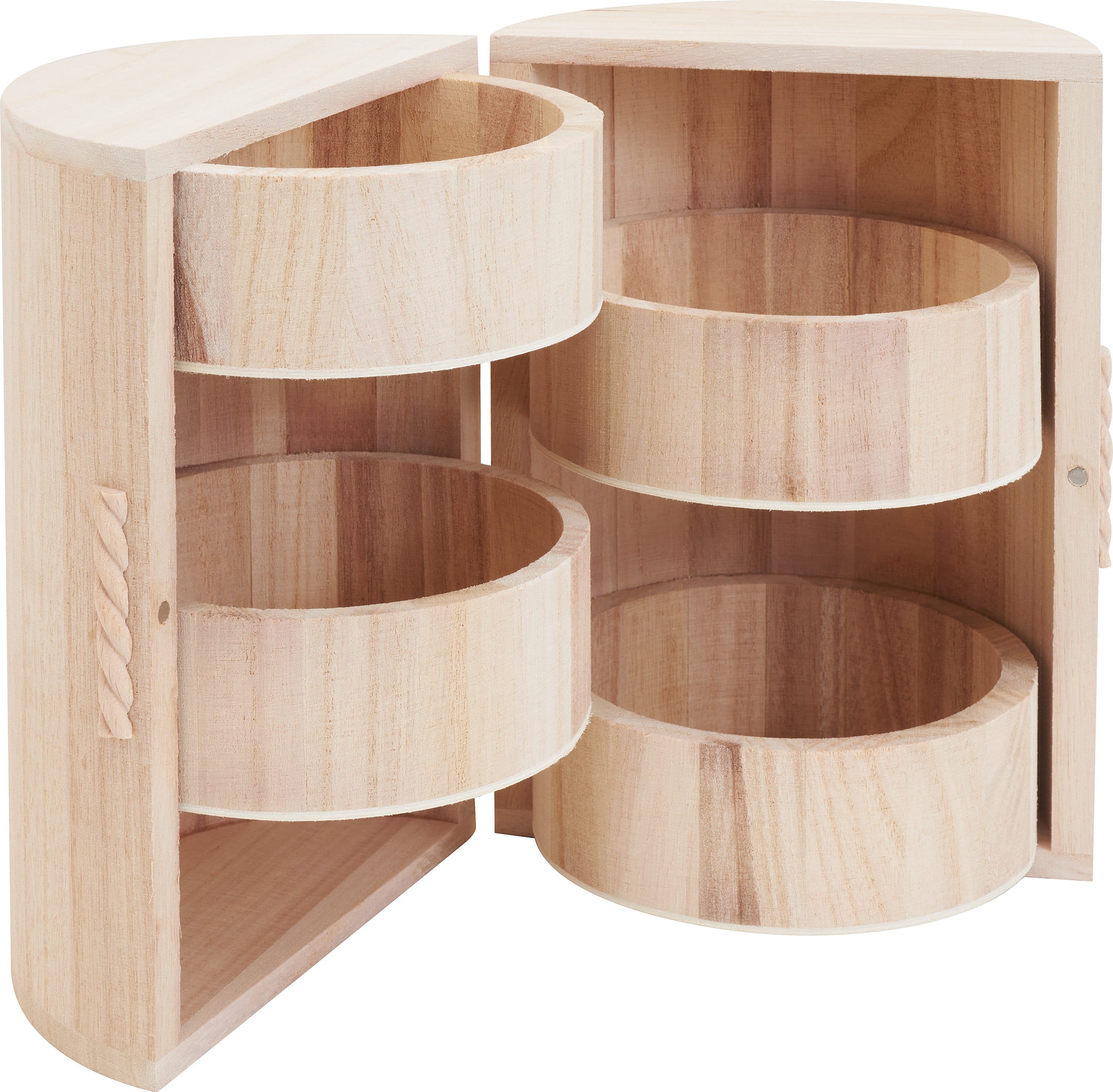 VBS Aufbewahrungsbox Holz-Schränkchen rund