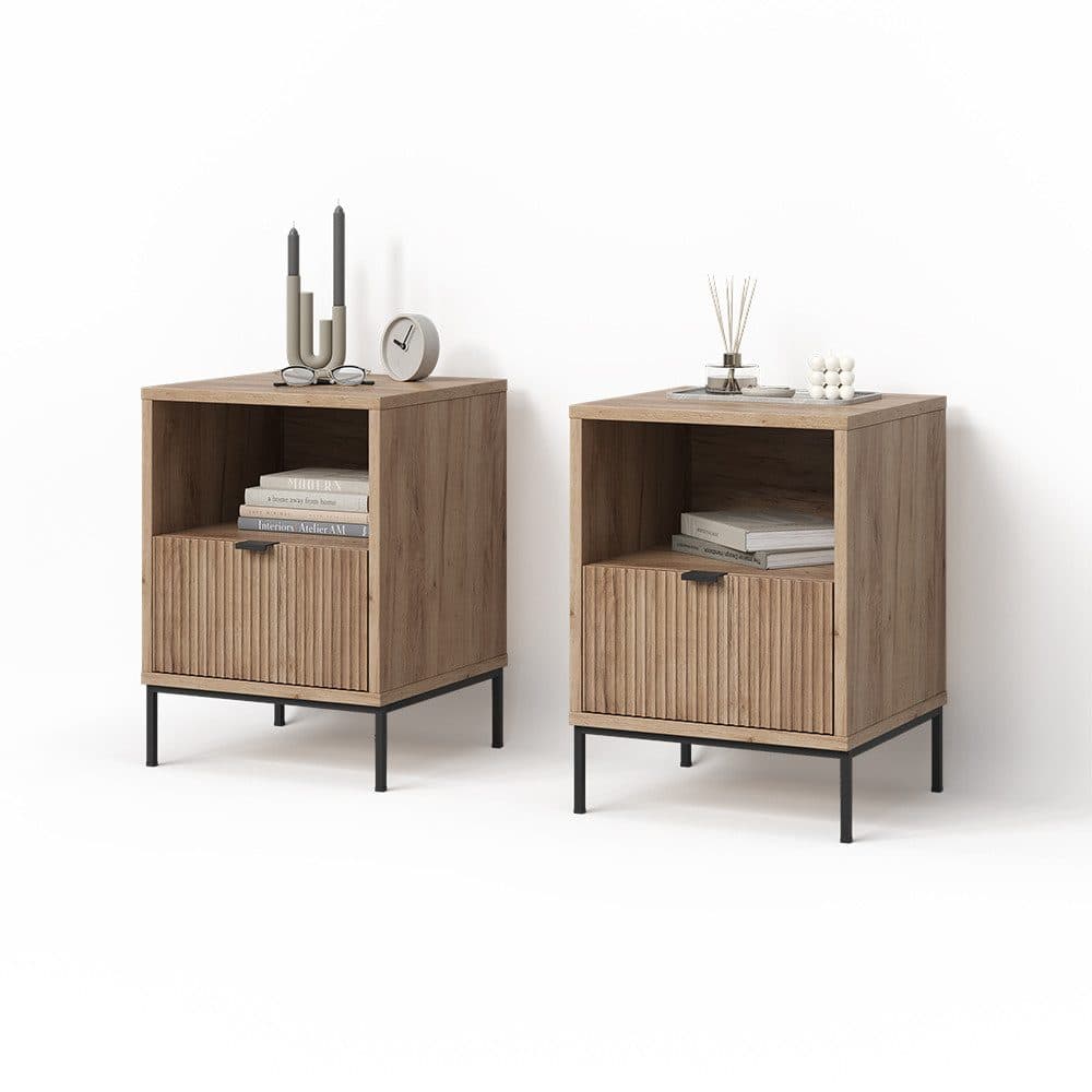 Livinity Nachtschrank Aterno 2er Set Viking Oak MDF - Bild 2