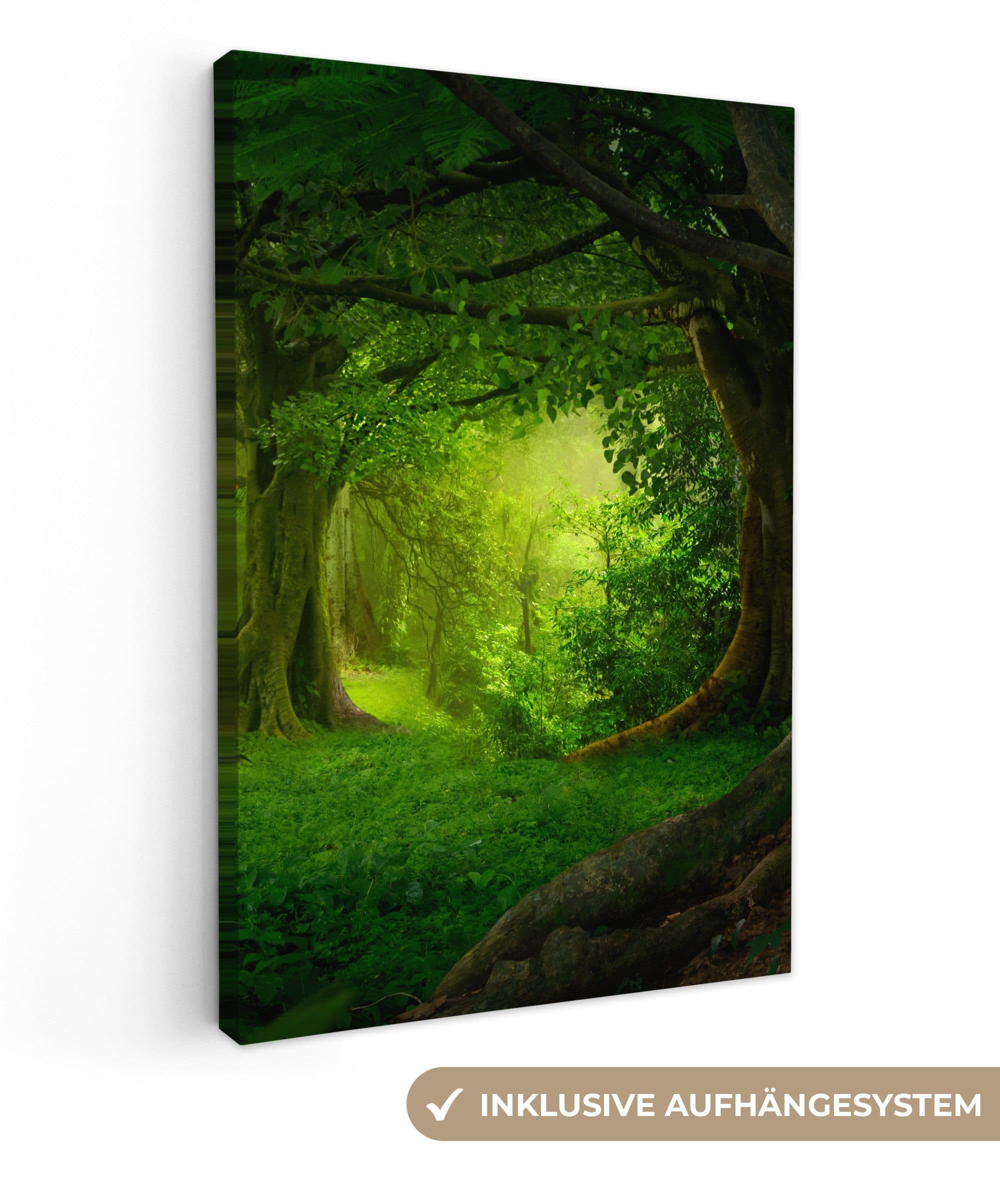 OneMillionCanvasses® Leinwandbild Bäume - Wald - Grün - Landschaft - Natur - Bild 2