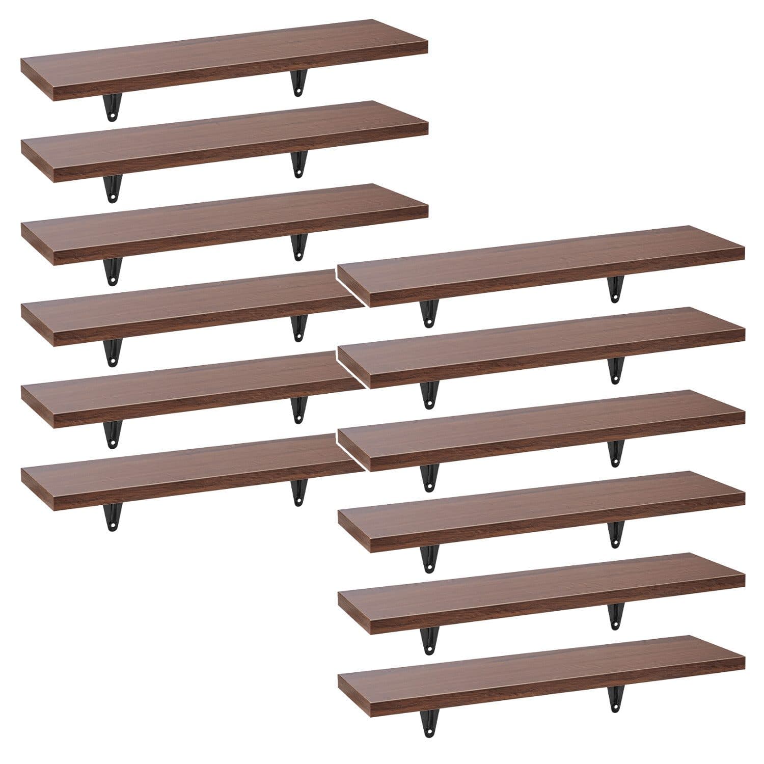 Maclean Wandregal MC-331 6er Set Nussbaum - Bild 2