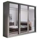 Compleo Kleiderschrank ARTI 02 3-türig mit Spiegel Grau Bild 2