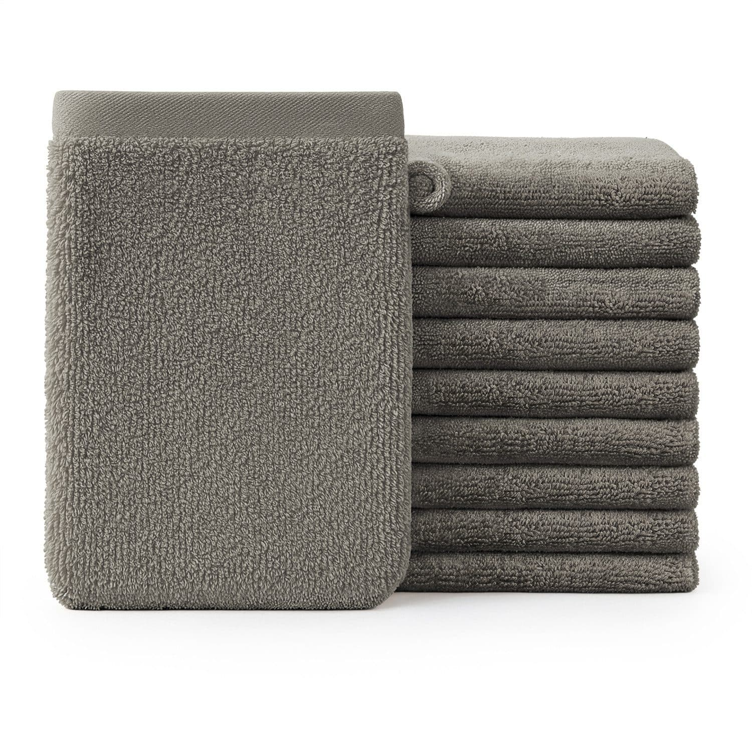 Blumtal Waschhandschuh 10er Set Grau Frottee - Bild 2
