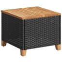 vidaXL Gartentisch Schwarz Poly Rattan Holz Bild 2